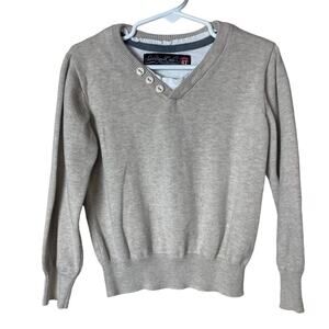 Sovereign Code V Neck Long Sleeve Sweater Oatmeal Size 4T Boys